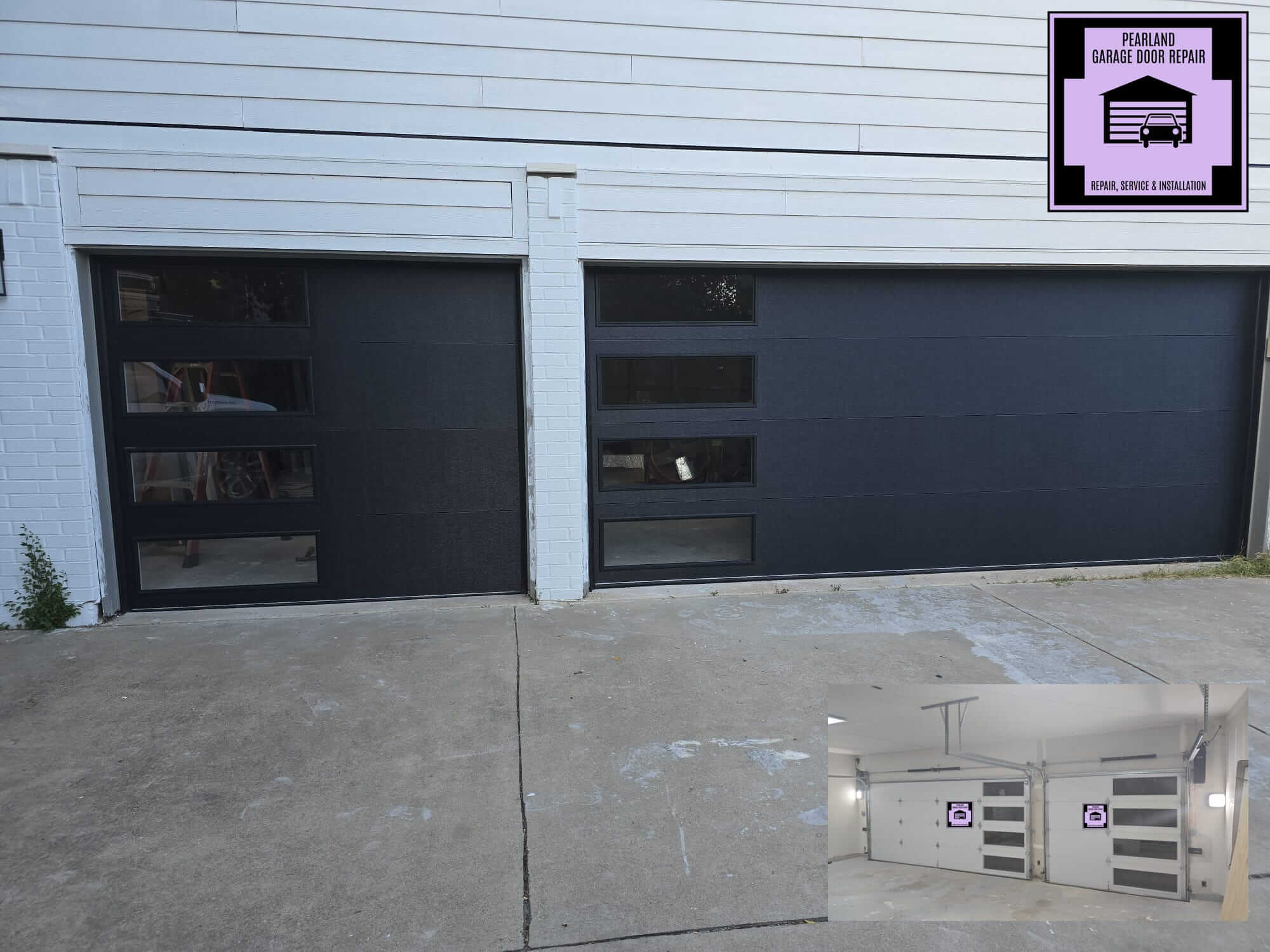 new-steelback-black-color-garage-door-installed